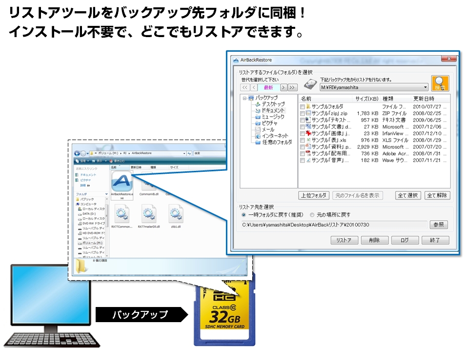�o�b�N�A�b�v�\�t�g���[�J�[�̃A�[���E�A�C�A PC�둀�삩��̊m���ȕ����������ł��鏃���Y�o�b�N�A�b�v�\�t�g�wAir Back for PC�x�̃x�[�^2�ł̖������J���J�n